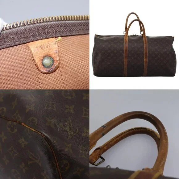 LOUIS VUITTON Monogram Keepall 55 Boston Bag M41424 LV Auth 117006